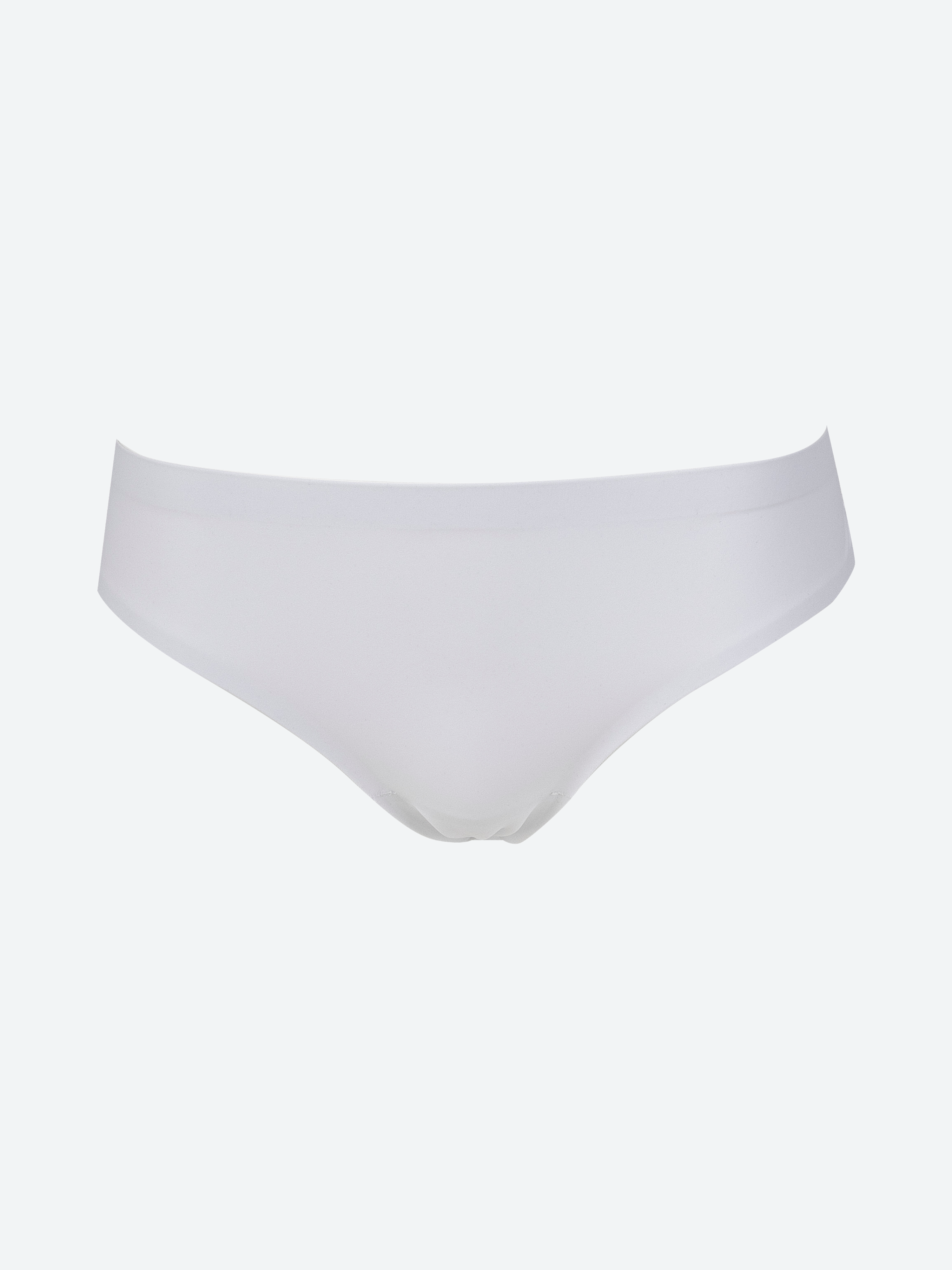 Brasiliana bianca termonastrata in microfibra con pizzo jacquardtronic.