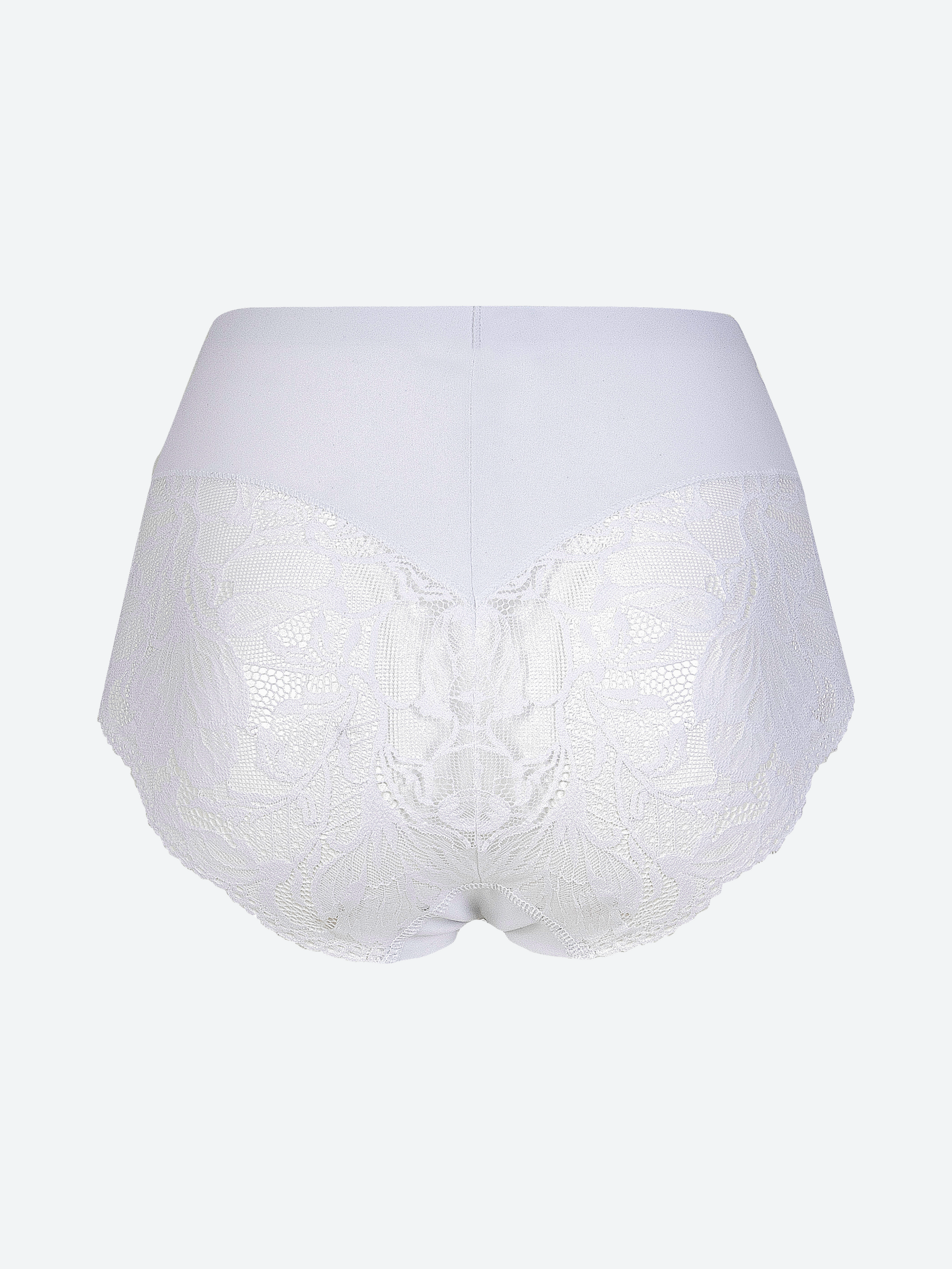 Guainetta bianca termonastrata in microfibra con pizzo jacquardtronic.