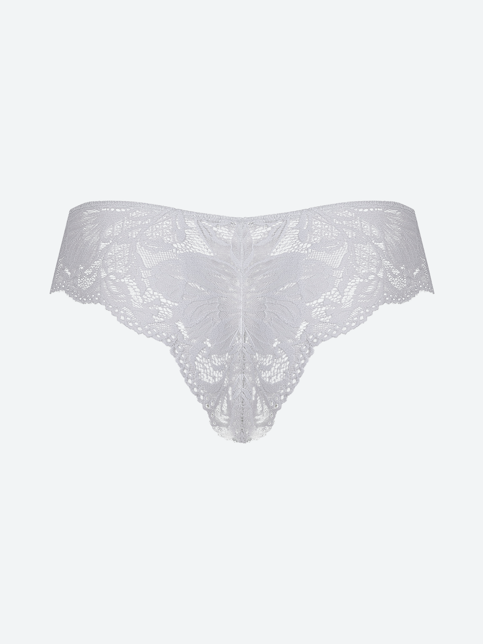 Brasiliana bianca in microfibra con pizzo jacquardtronic.