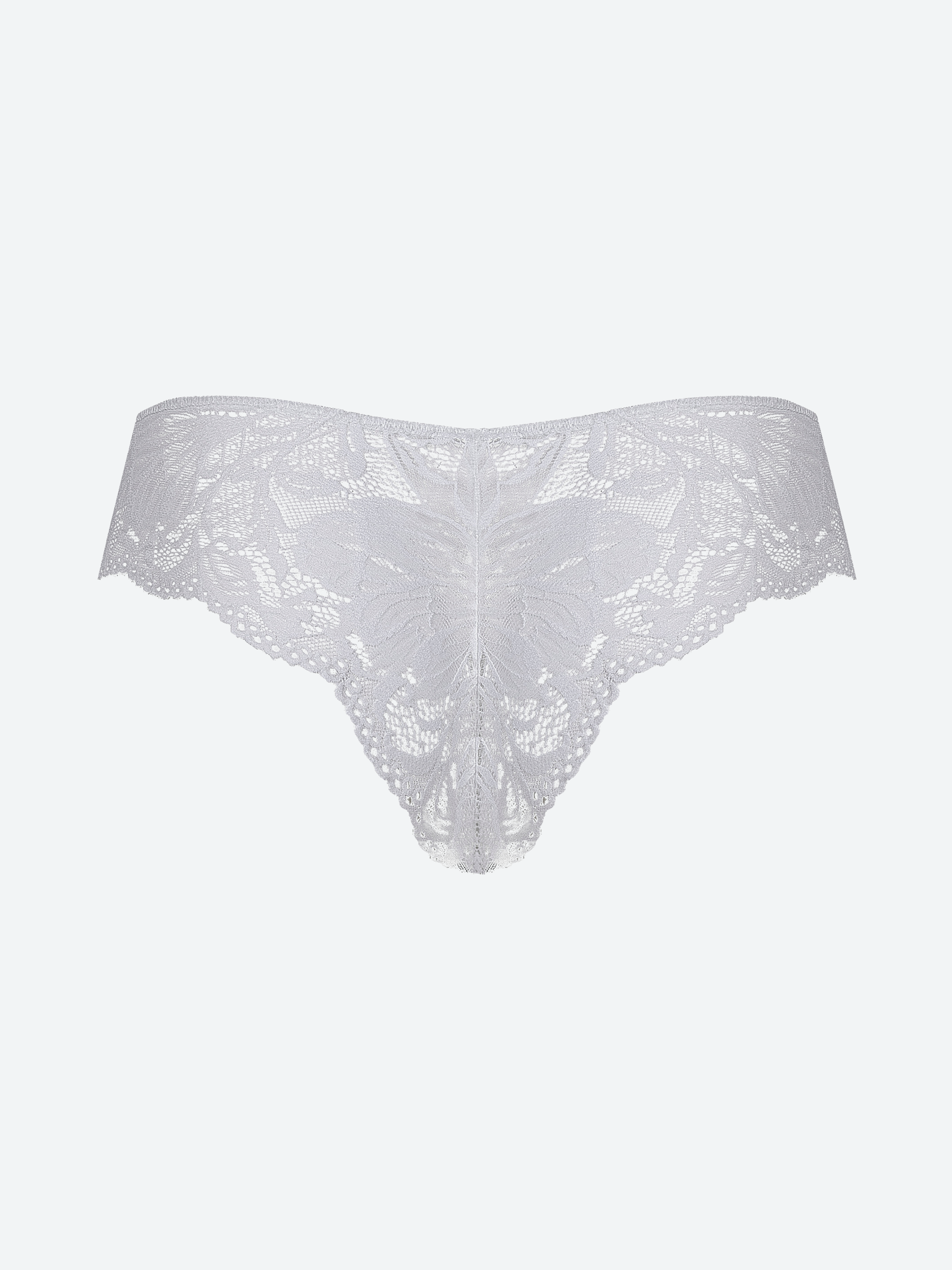 Brasiliana bianca in microfibra con pizzo jacquardtronic.