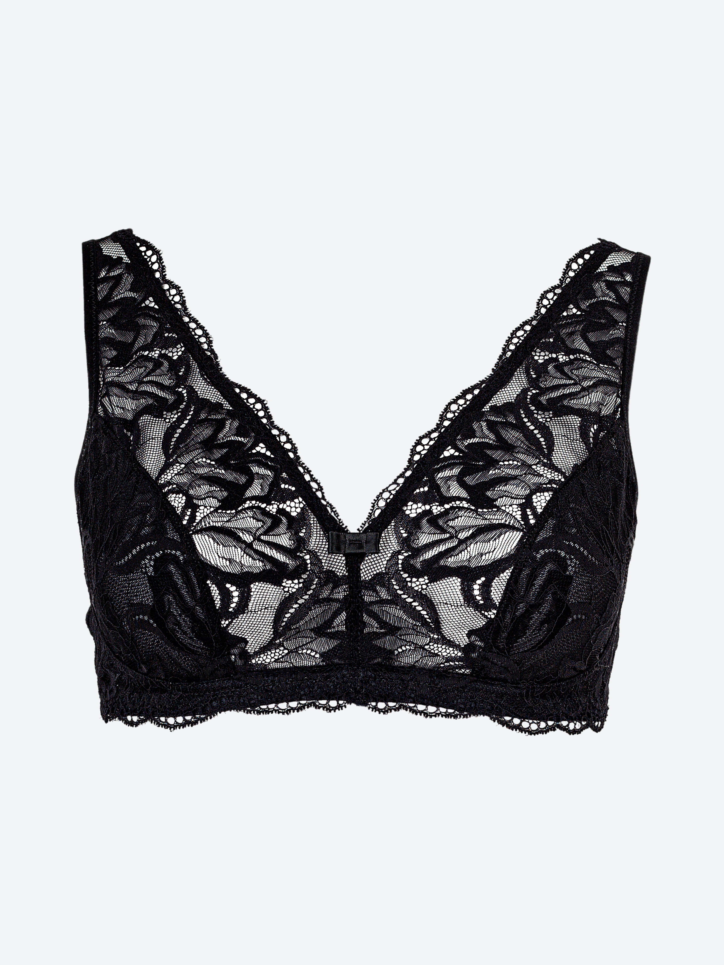 Reggiseno nero modello vela in pizzo jacquardtronic.