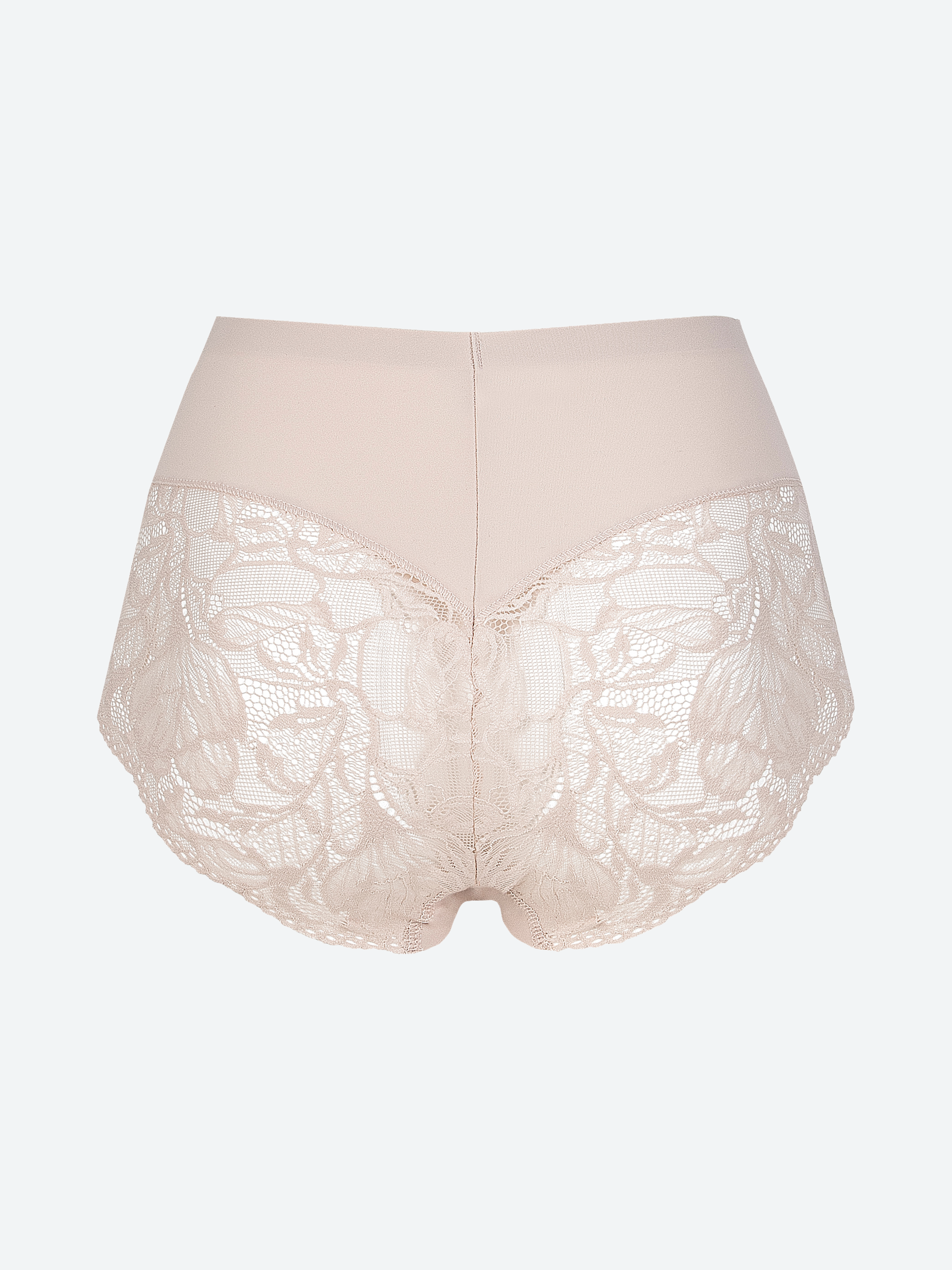 Guainetta cipria in microfibra e pizzo jacquardtronic, design termonastrato.