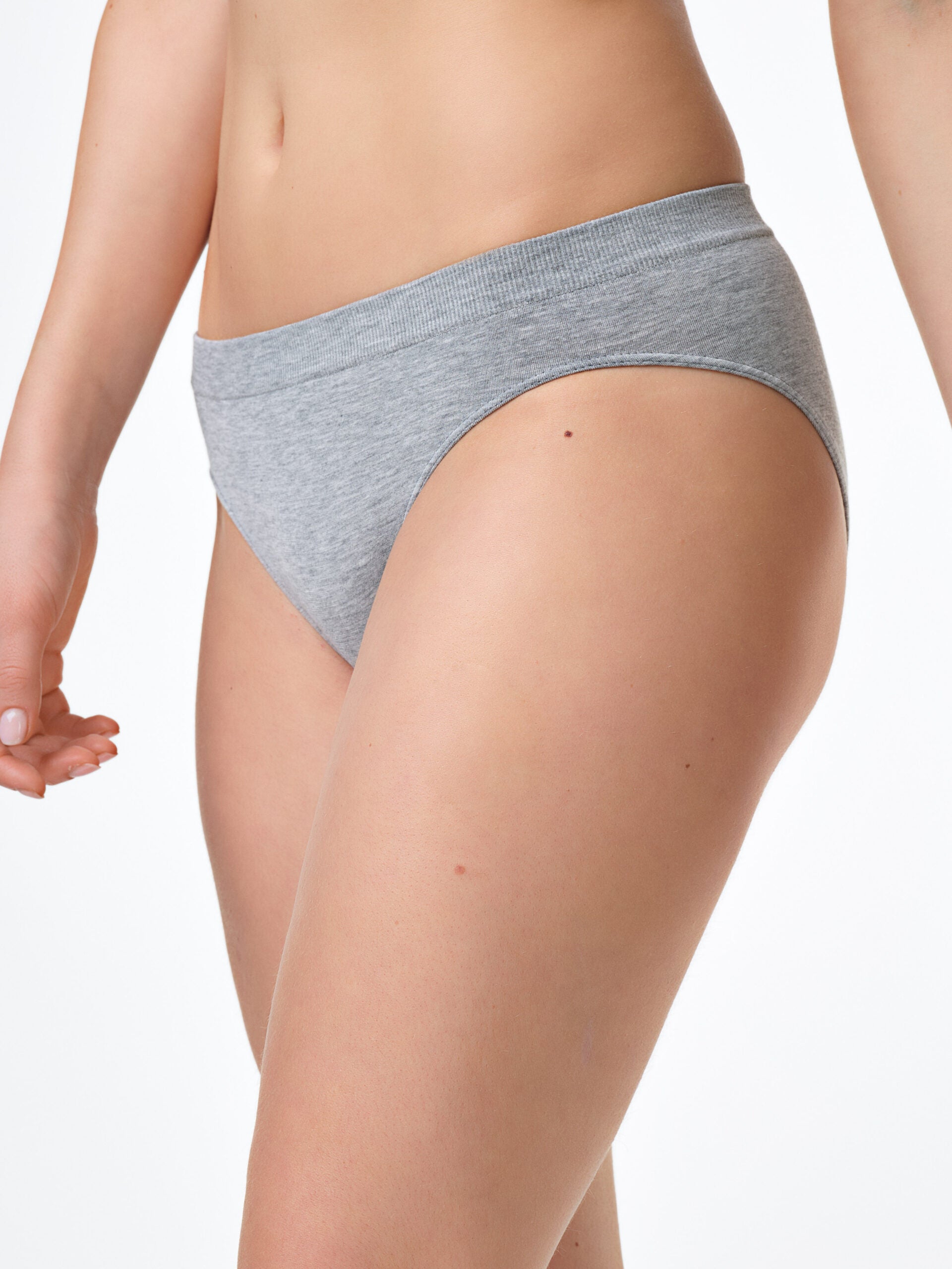 Slip melange in fibra di bamboo, elastico in vita.