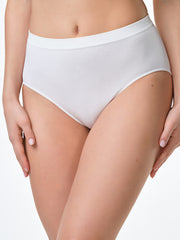 Slip vita alta bianco in fibra di bamboo, morbido e traspirante.