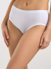 Slip maxi bianco in cotone modal Tencel, vita alta e copertura completa.