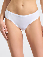 Slip a vita bassa in cotone modal Tencel bianco.