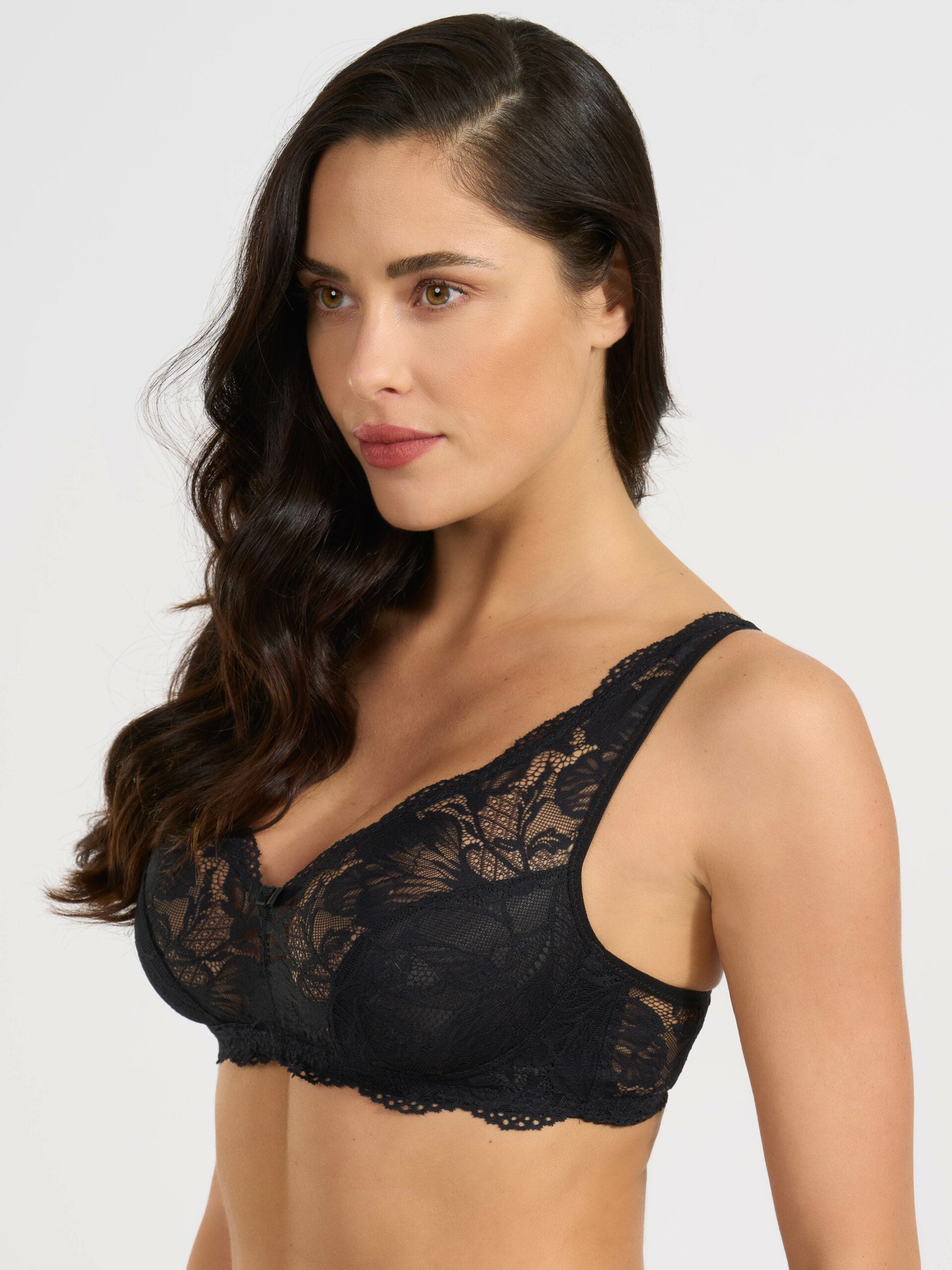 Reggiseno nero modello vela in pizzo jacquardtronic.
