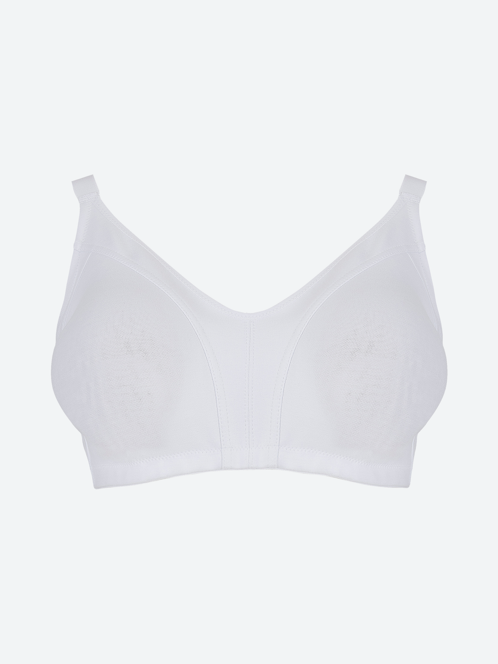 Reggiseno bianco in cotone elastico con coppe preformate, codice 2433.