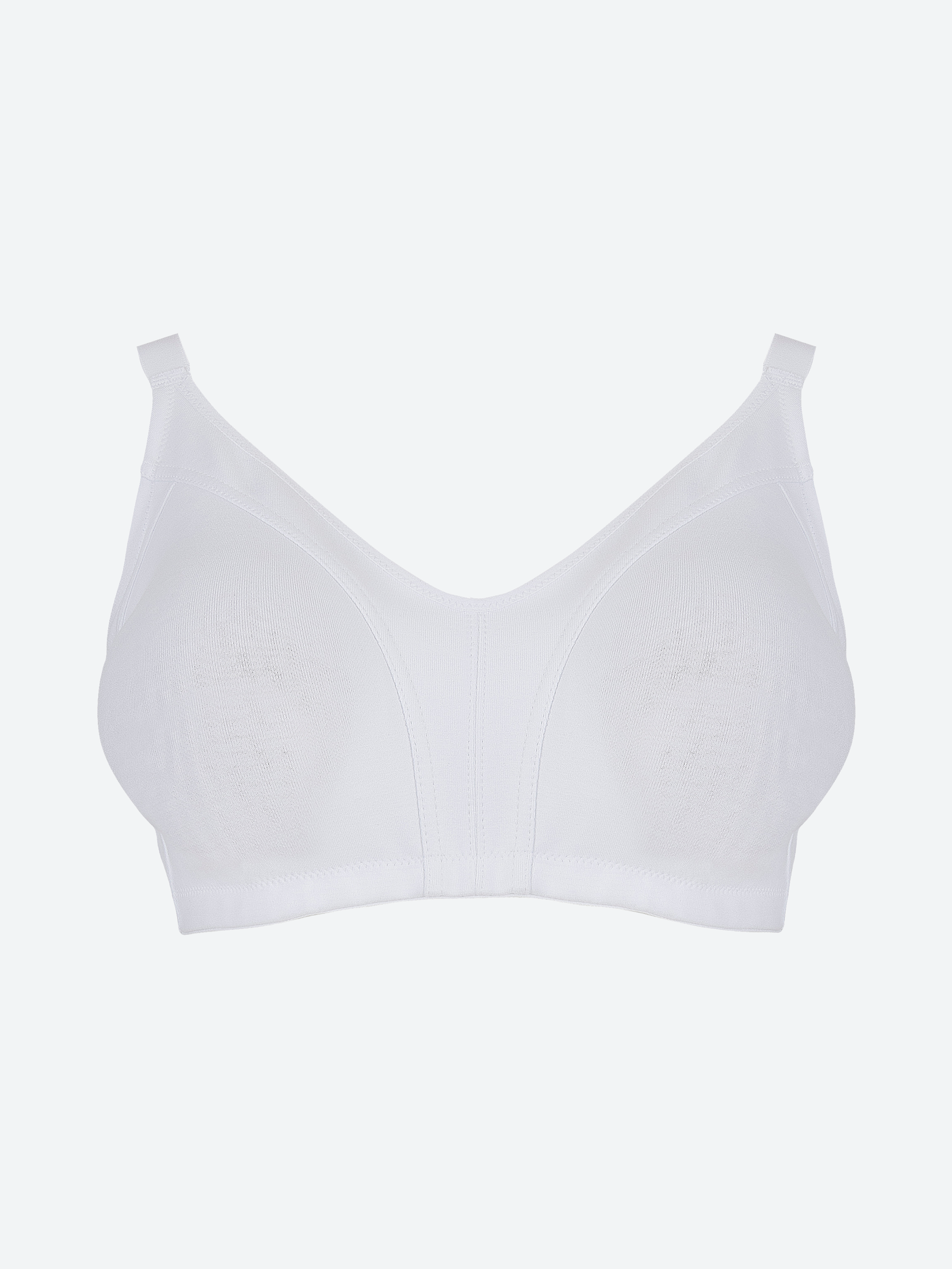 Reggiseno bianco in cotone elastico con coppe preformate, codice 2433.