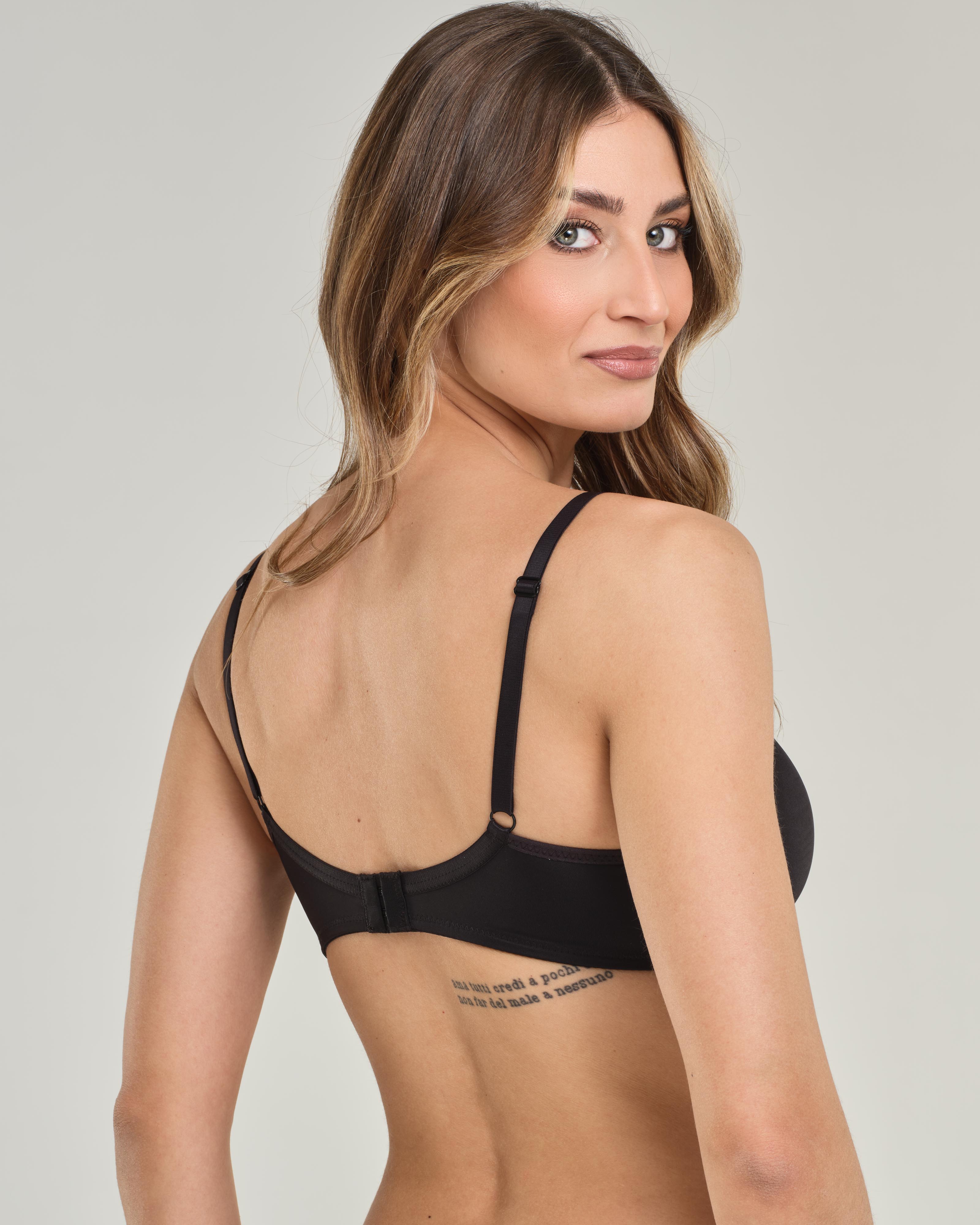 Reggiseno con coppa imbottita senza ferretto, in microfibra elasticizzata - Coppa B