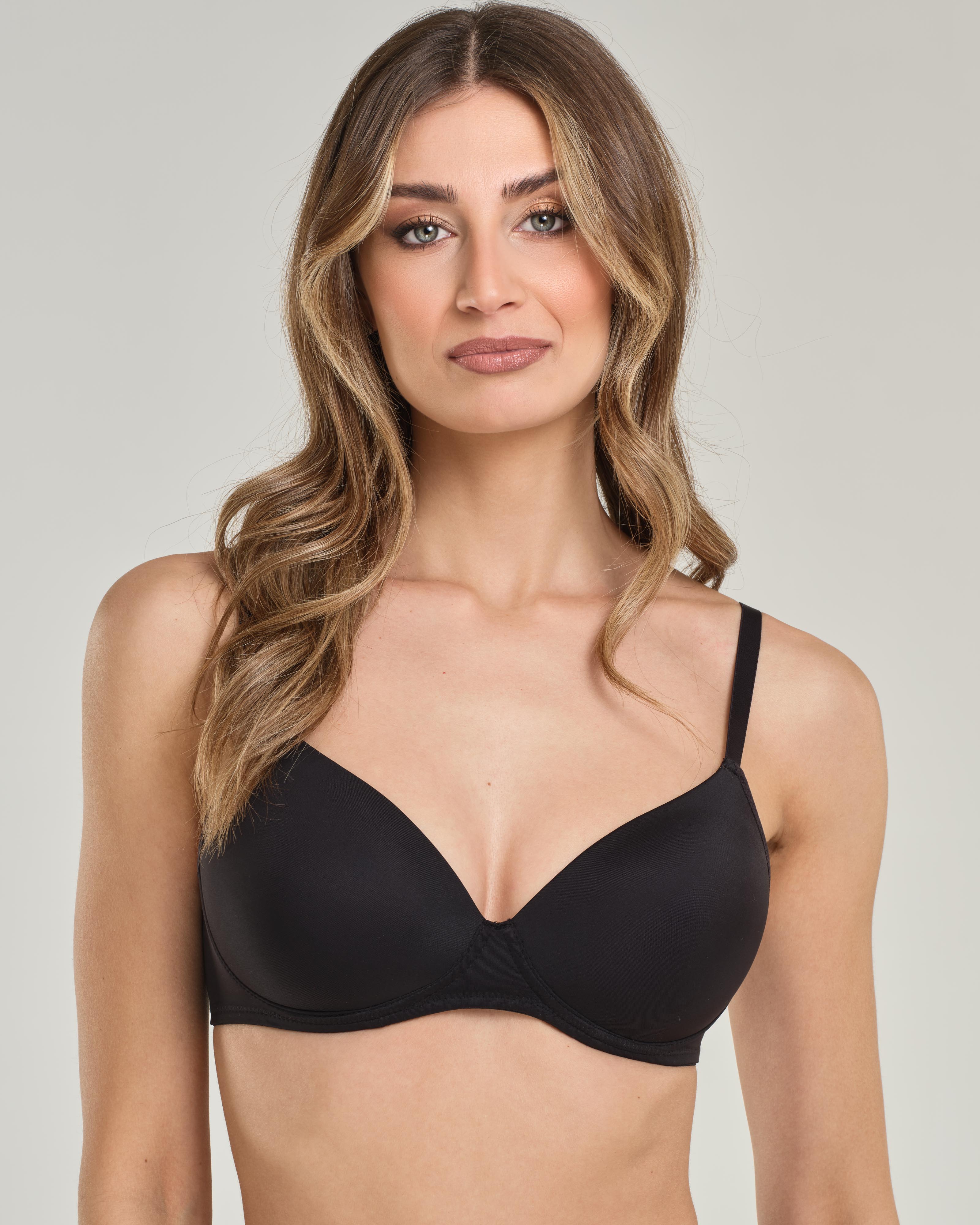 Reggiseno con coppa imbottita senza ferretto, in microfibra elasticizzata - Coppa B