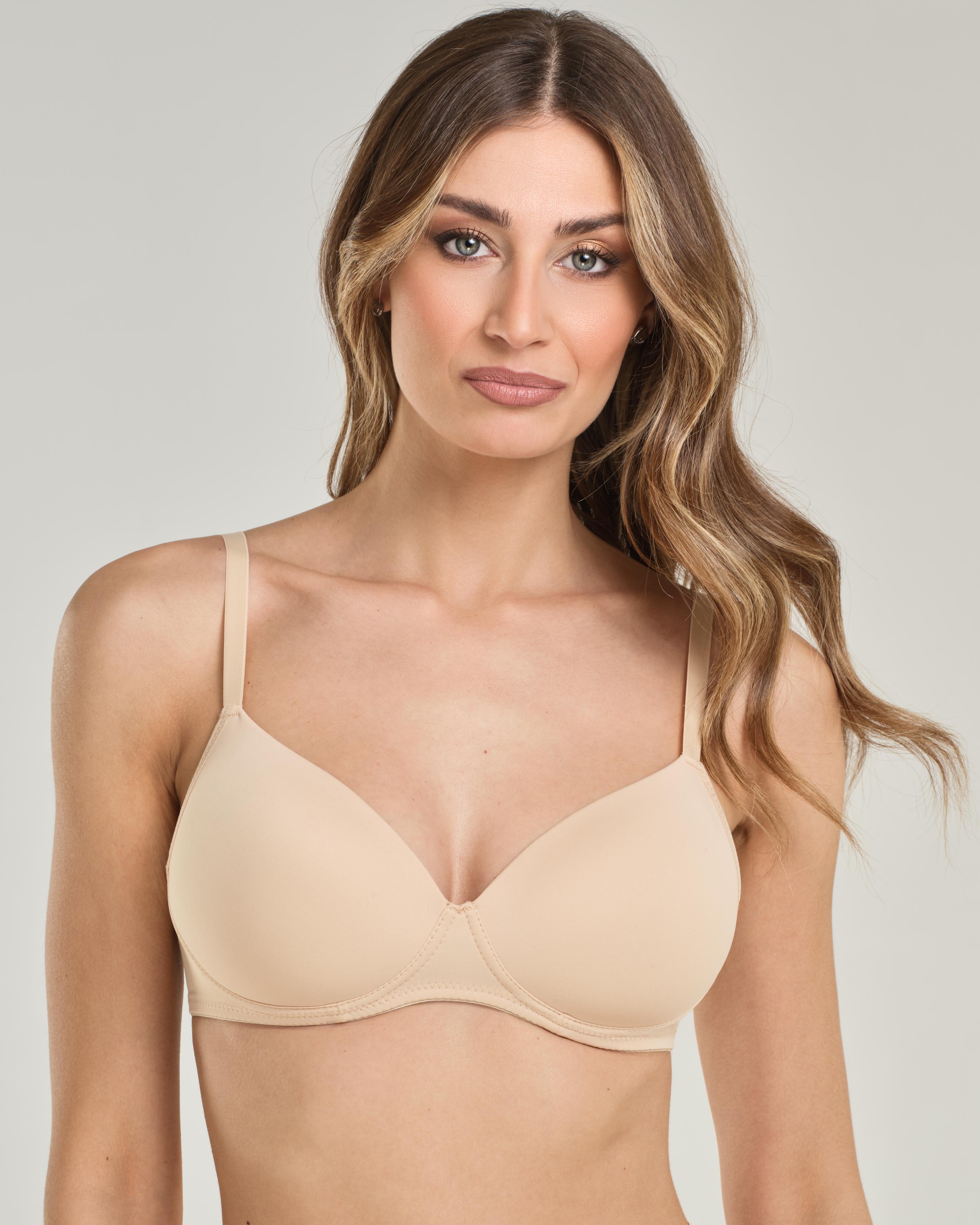 Reggiseno con coppa imbottita senza ferretto, in microfibra elasticizzata - Coppa B