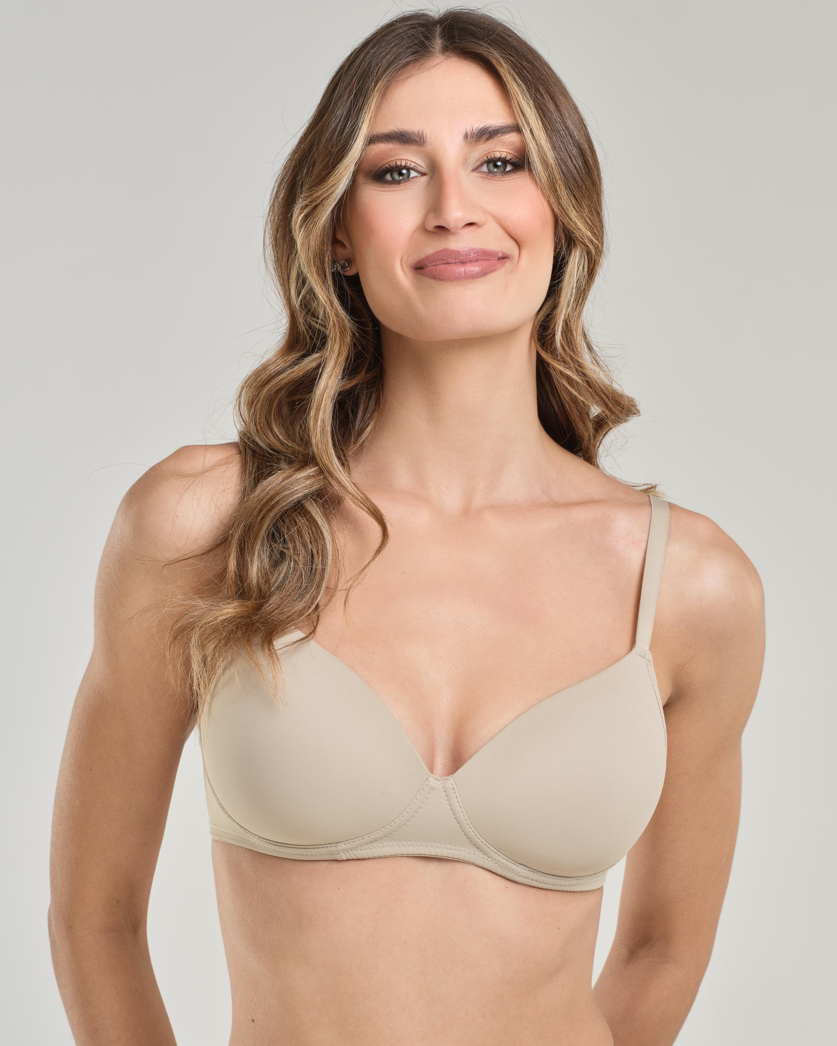 Reggiseno con coppa imbottita senza ferretto, in microfibra elasticizzata - Coppa B