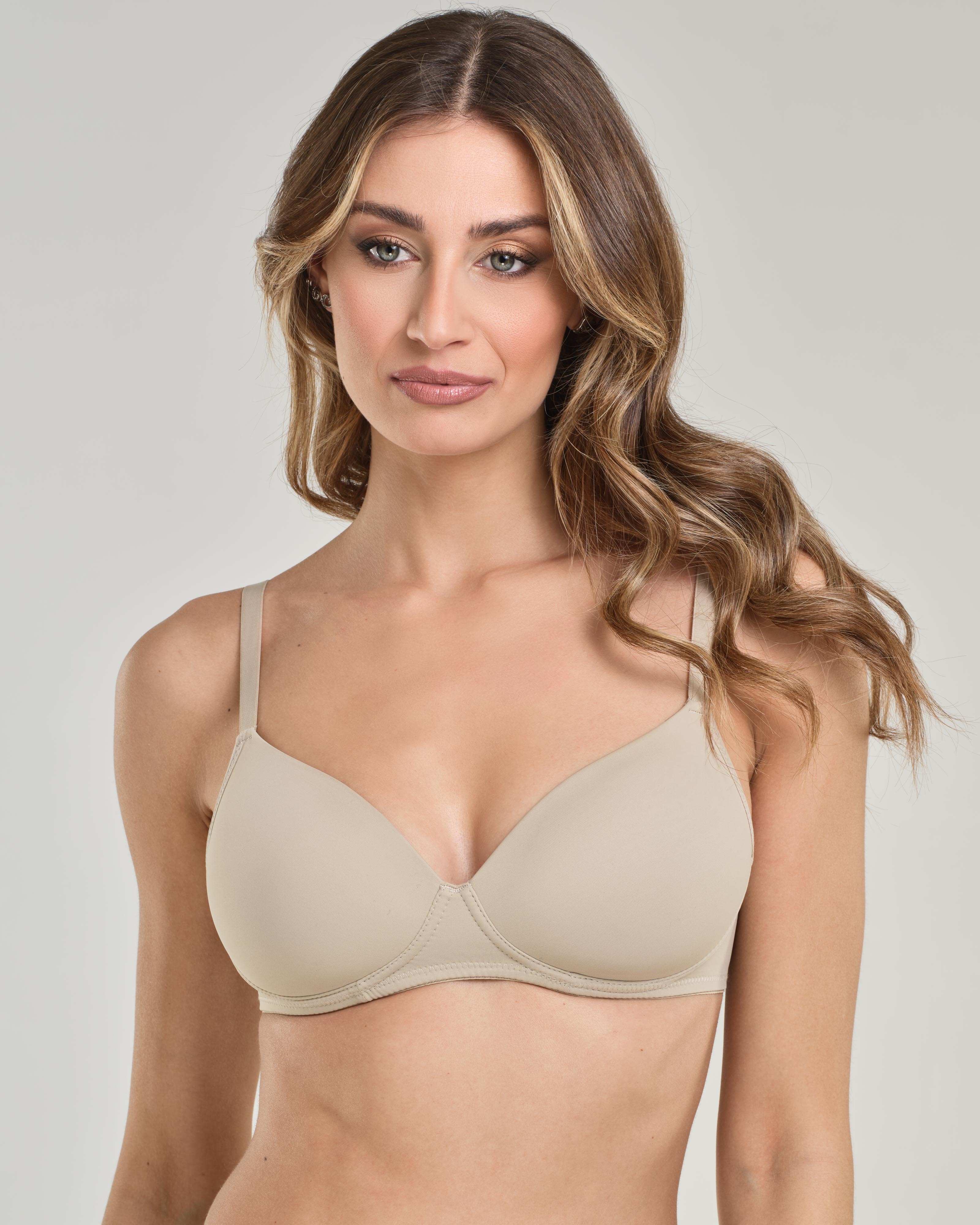 Reggiseno con coppa imbottita senza ferretto, in microfibra elasticizzata - Coppa B