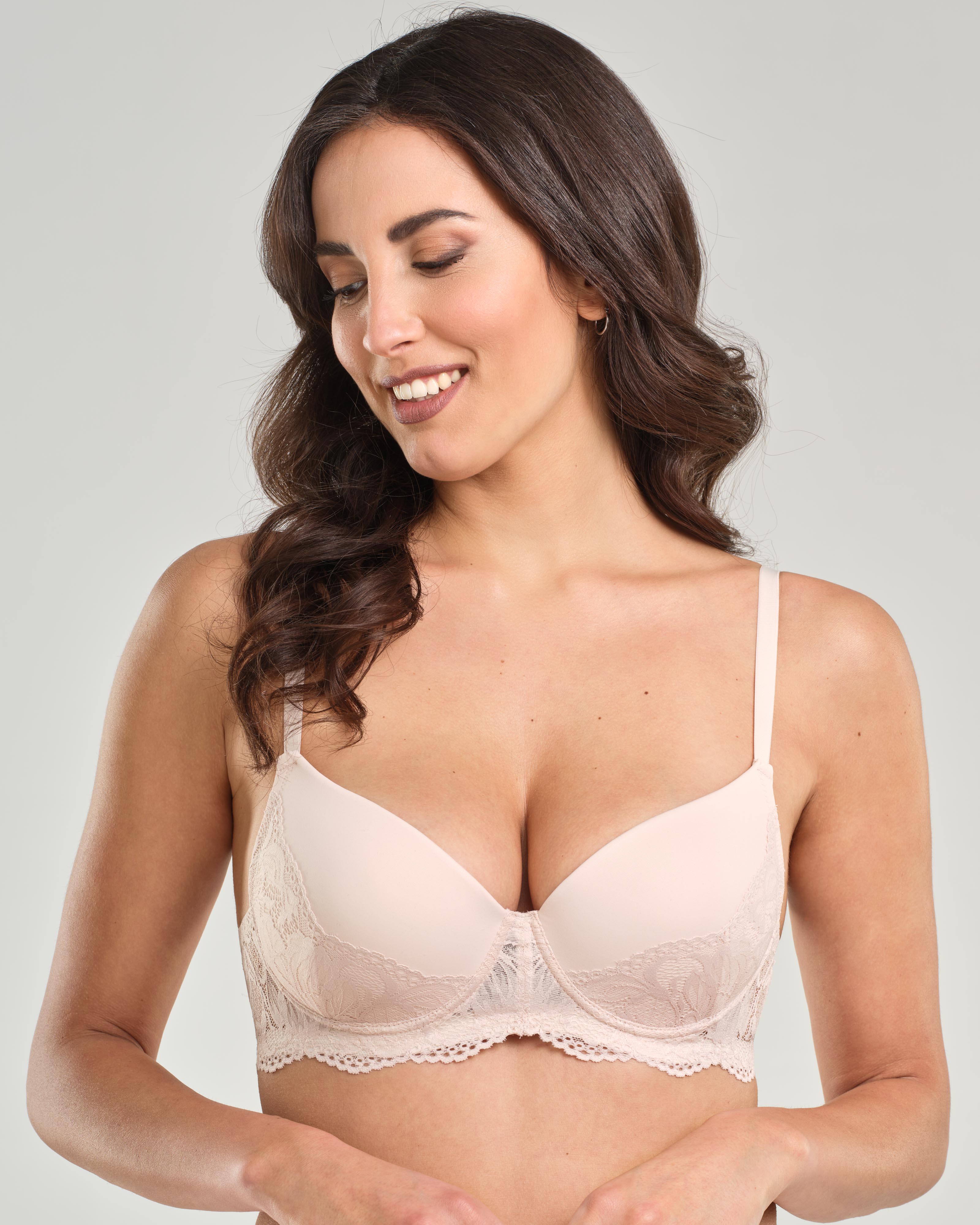 Reggiseno con ferretto e coppa imbottita graduata, inserti in pizzo elastico jacquardtronic