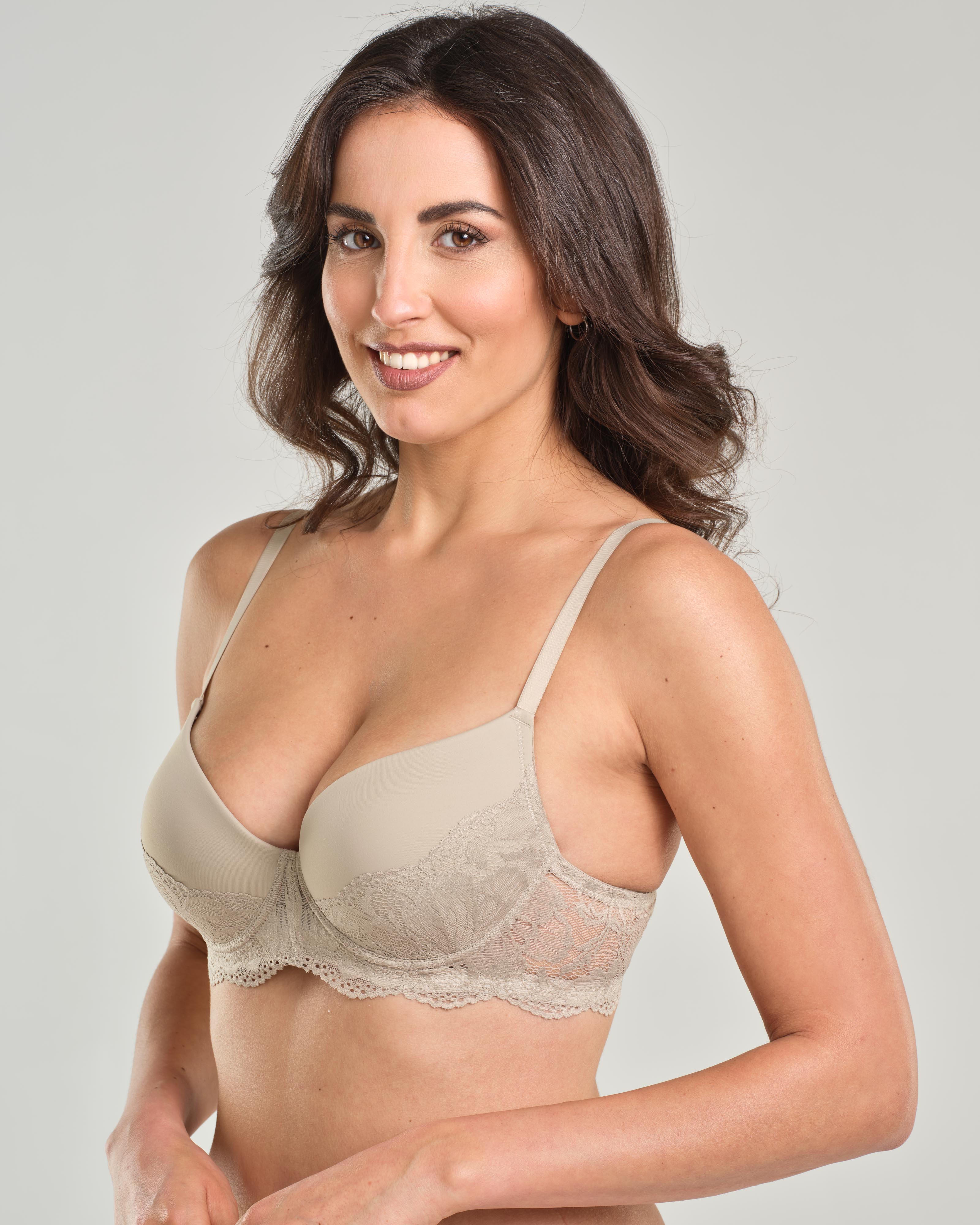 Reggiseno con ferretto e coppa imbottita graduata, inserti in pizzo elastico jacquardtronic