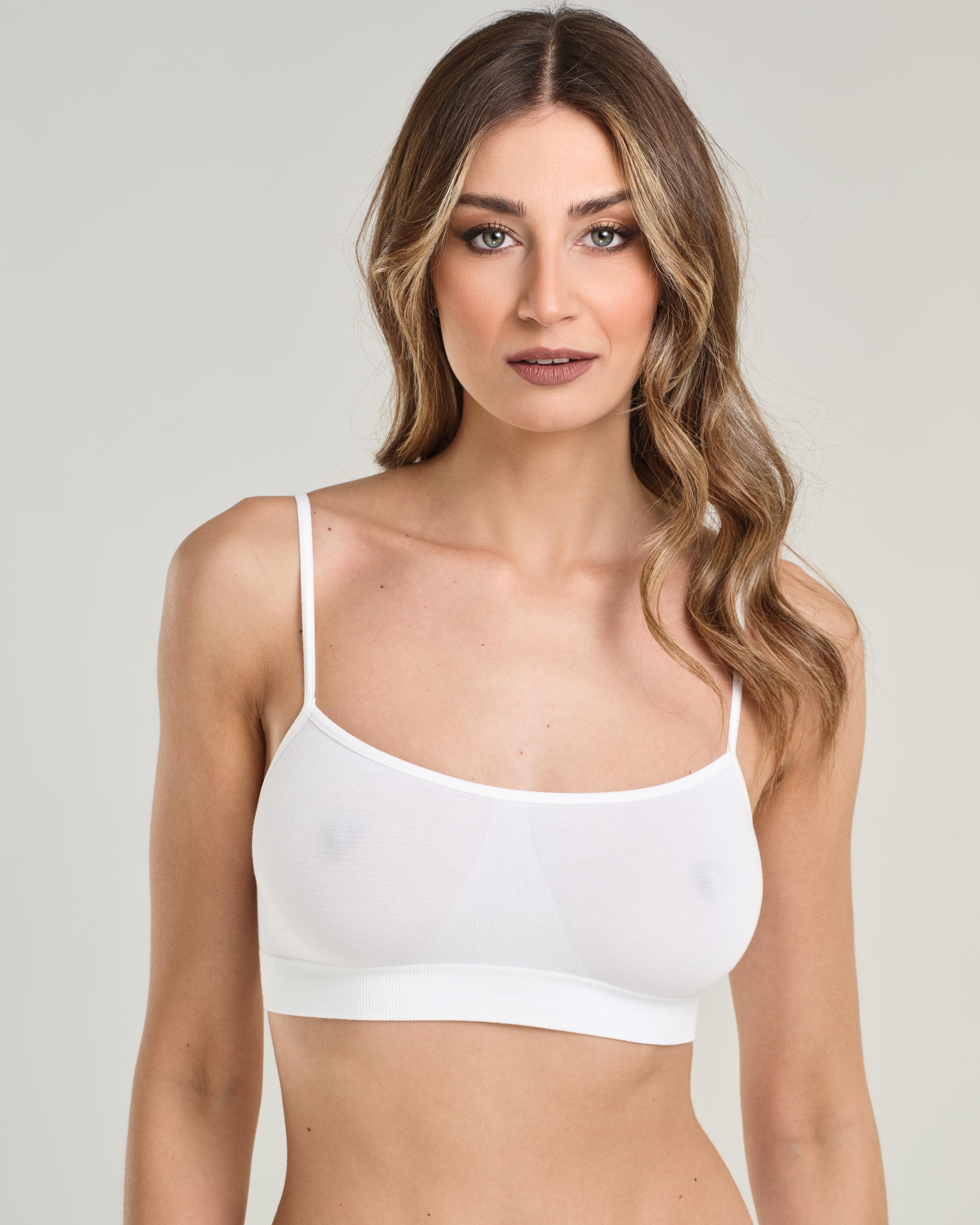 Bralette con spalline sottili in setosa fibra di bamboo, traspirante e antibatterica