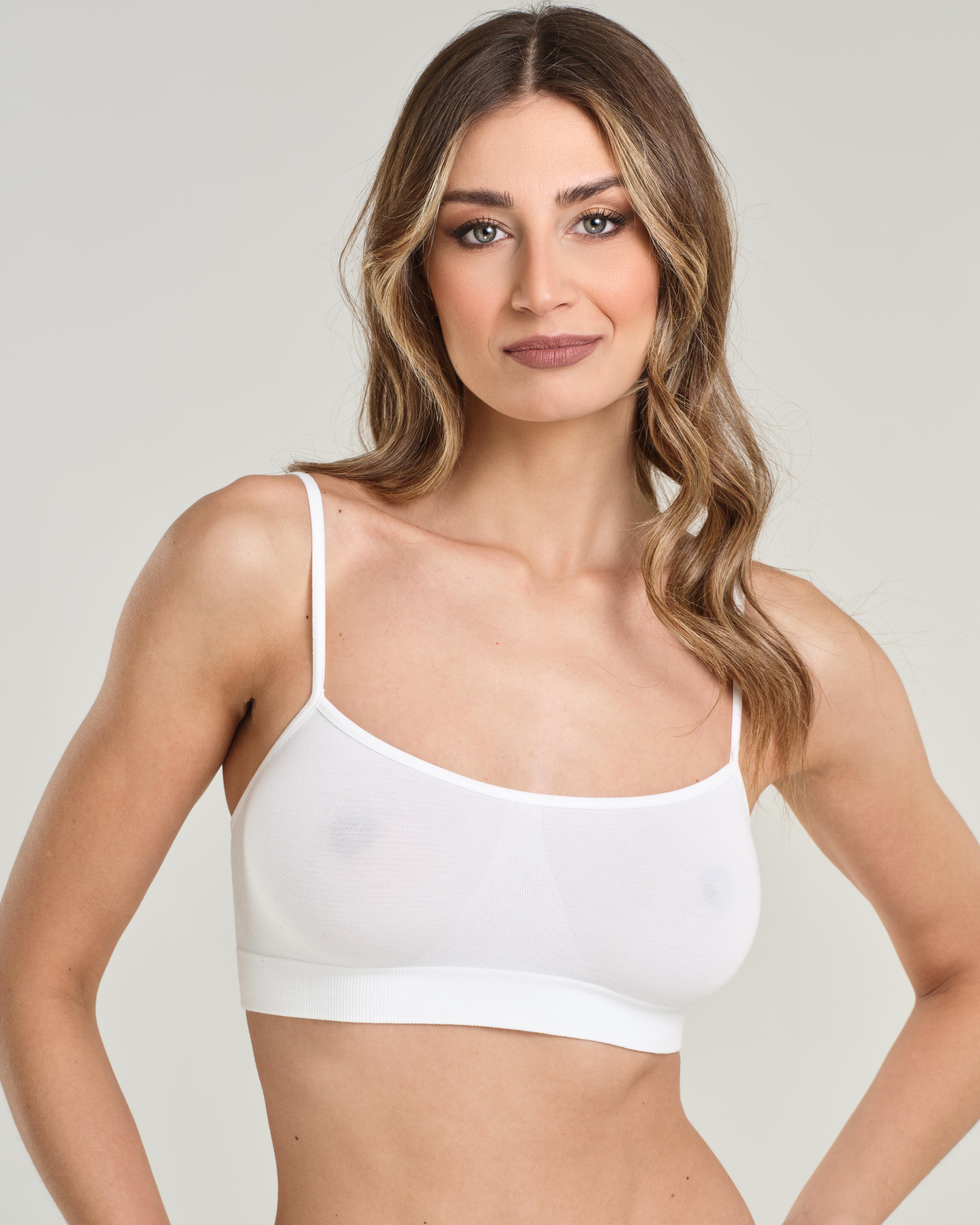 Bralette con spalline sottili in setosa fibra di bamboo, traspirante e antibatterica