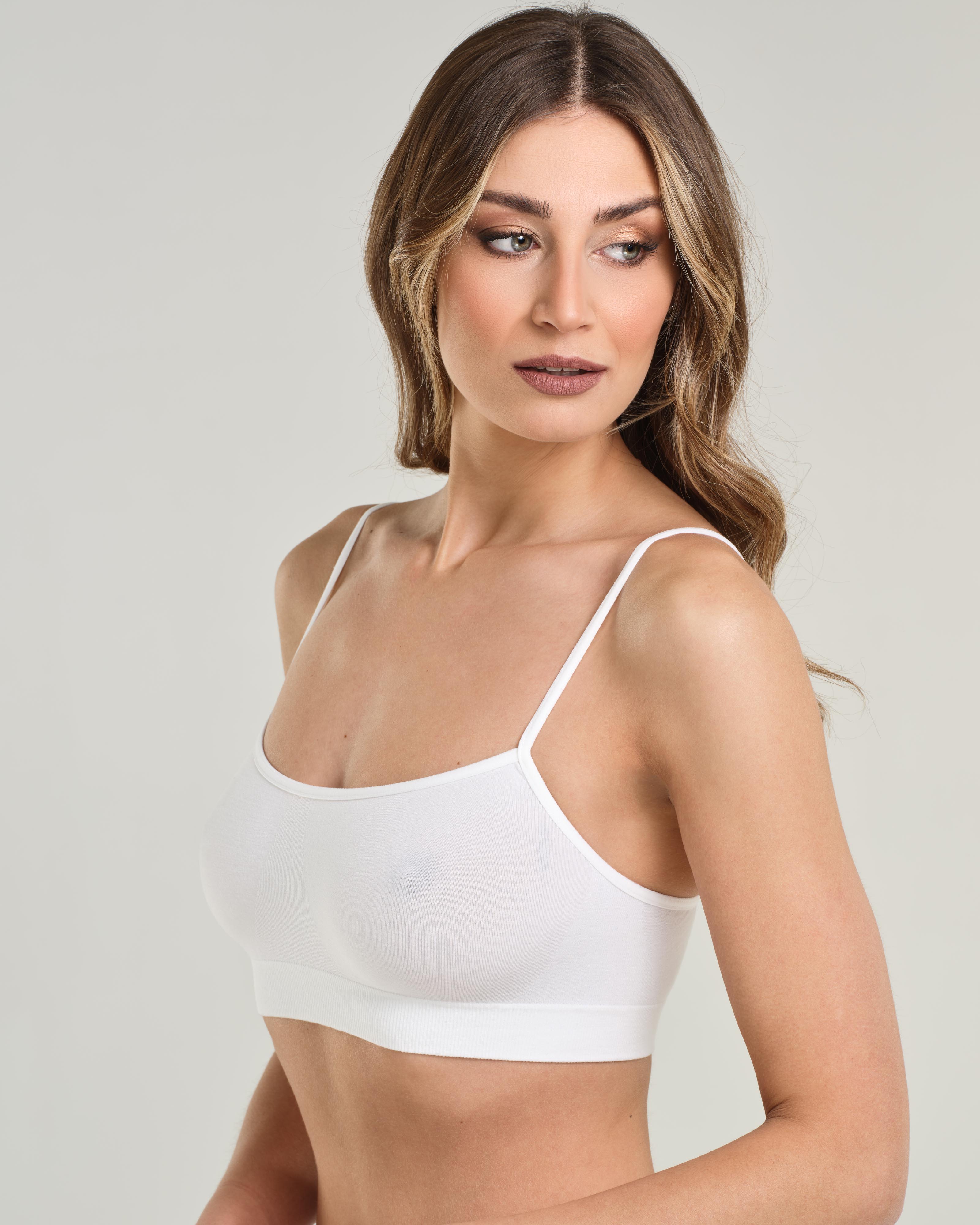 Bralette con spalline sottili in setosa fibra di bamboo, traspirante e antibatterica